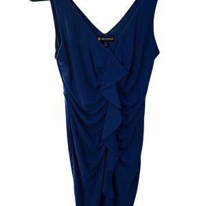 Blue Ruched Sheath Dress PTP 16 L 36
